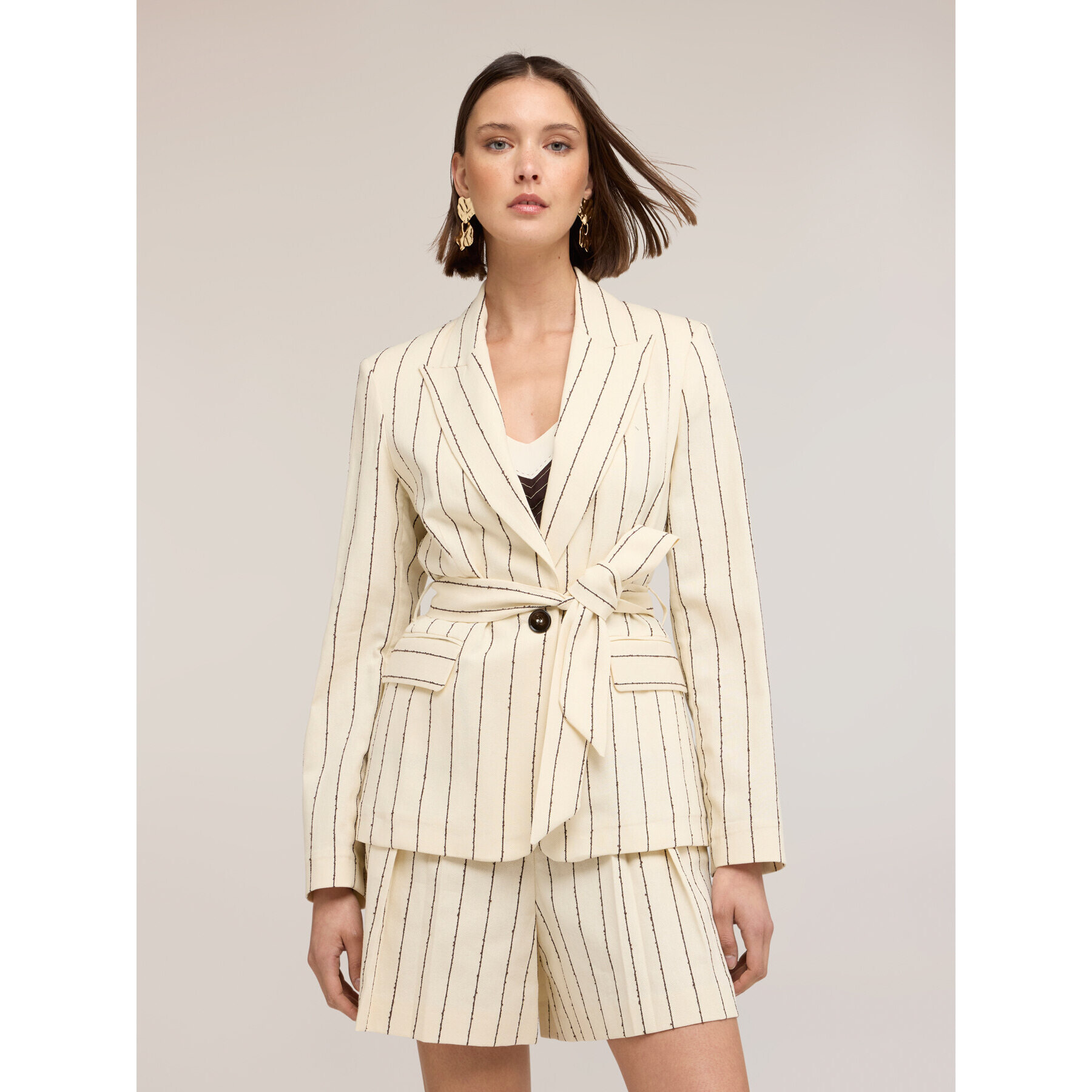 Motivi - Blazer gessato The Tailoring Lab - Beige