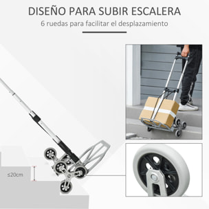 Carretilla de Mano Portátil para Escalera con Ruedas Carga 70kg Carretilla Plegable para Entrega Almacenes Mercado Viajar Mudarse