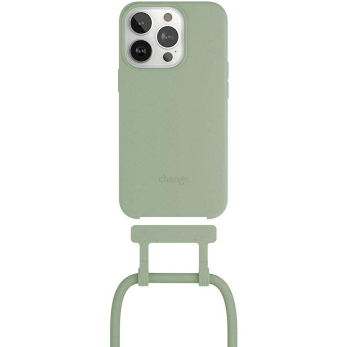 Coque avec cordon WOODCESSORIES iPhone 14 Pro Max Tour de cou vert