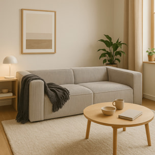 Canapé Cubetto 3 places Cord gris clair Kare Design
