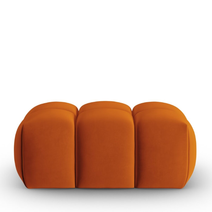 Pouf "Lorella" en velours terracotta