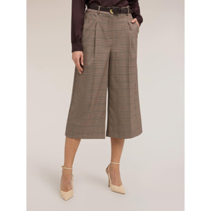 Motivi - Pantaloni cropped in tinto filo fantasia check - Marrone