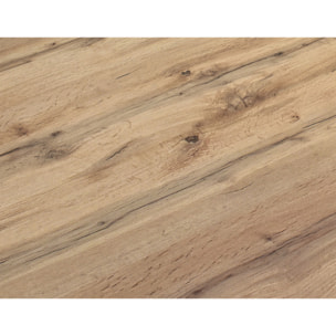 Tavolo allungabile AMALFI in legno effetto rovere rustico e gambe a X bianche, allungabile 160x90 cm - 240x90 cm