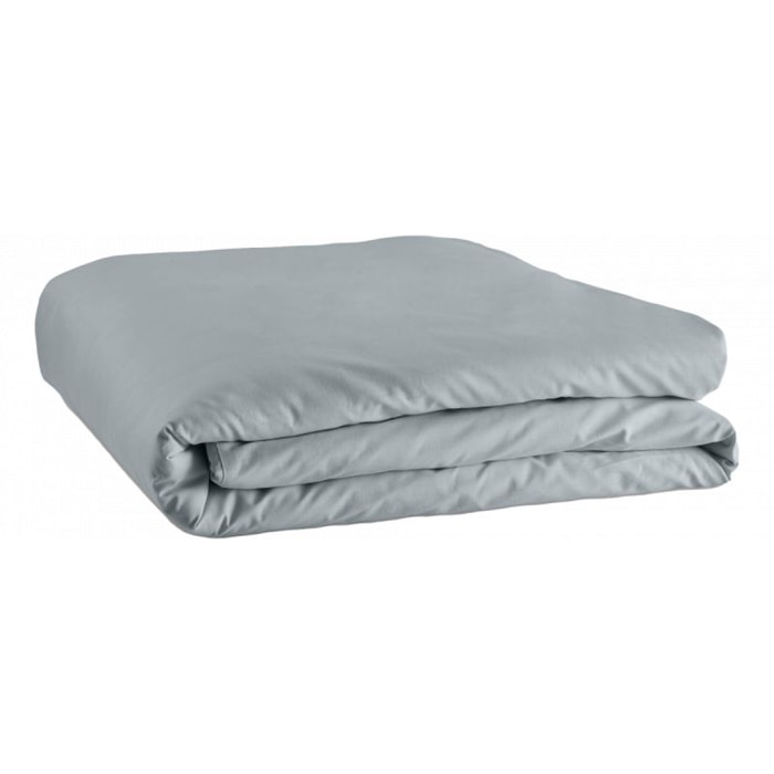 Housse de couette unie gris clair 100% Coton / 57 Fils/cm²