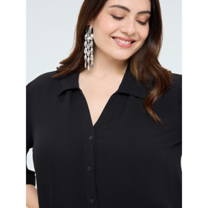 Fiorella Rubino - Camisa boxy en muselina de viscosa - Negro
