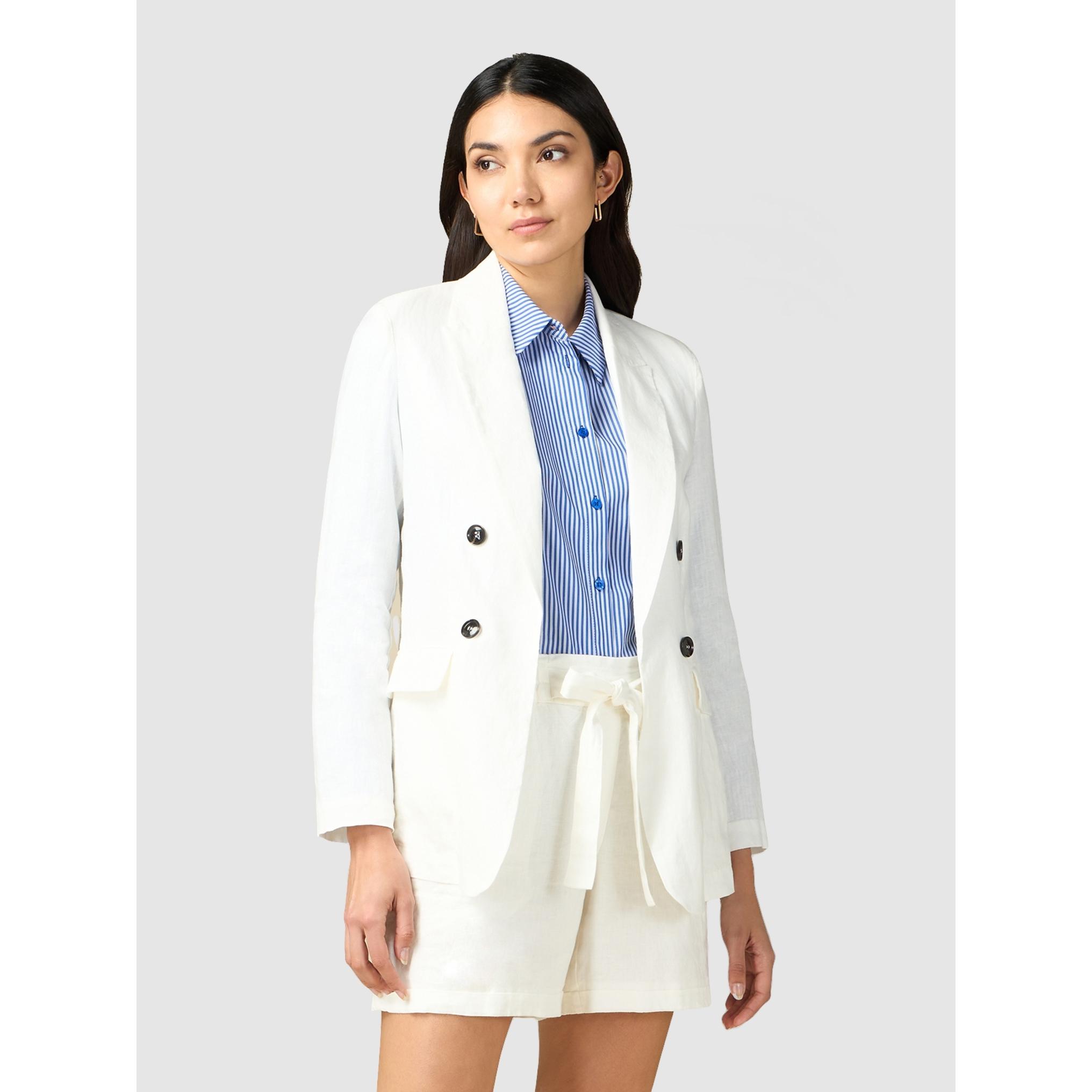 Oltre - Blazer in puro lino - Bianco