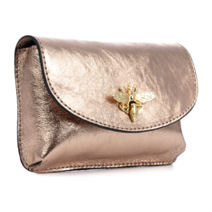 Aquilonia bolso de mano mujer. Piel auténtica acabado Gamuza lacada.