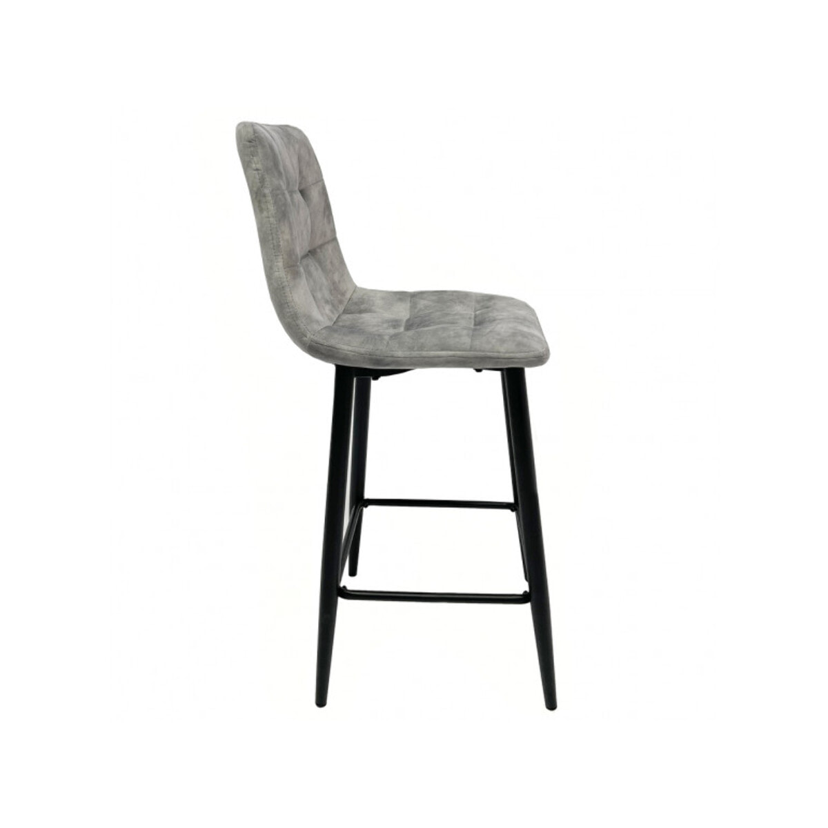Chaise de bar capitonnée en velours - HERBY