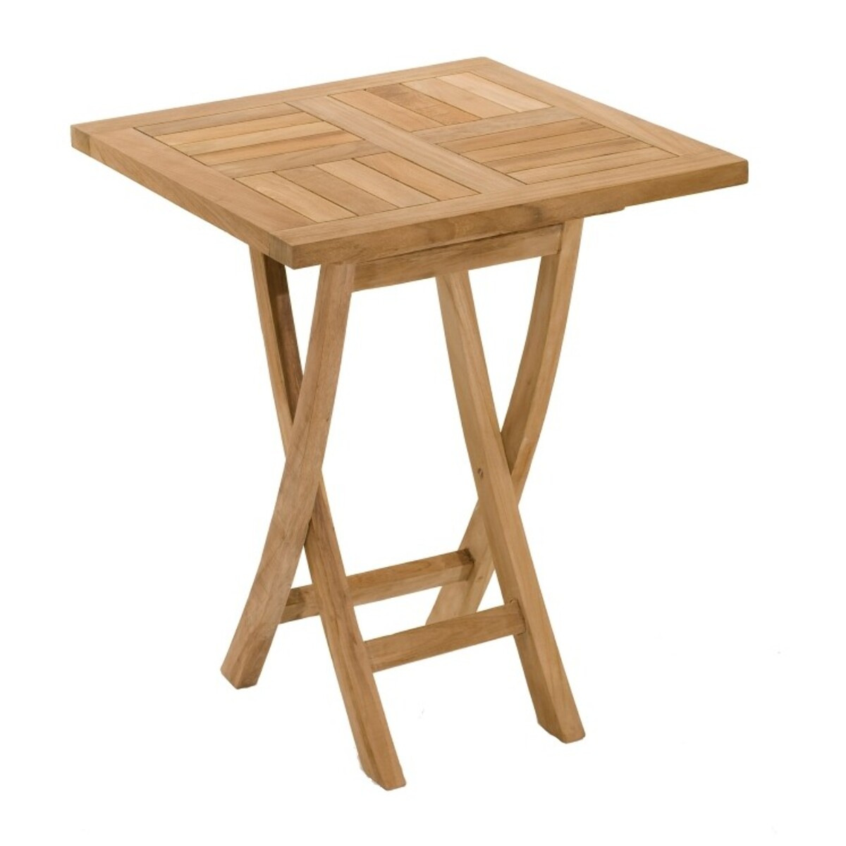 FUN - Table de jardin 2 personnes, carrée pliante 60x60cm en bois Teck