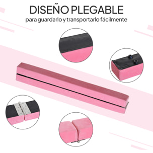 Barra de Equilibrio Gimnasia Plegable 210 cm Barra de Gimnasia Artística Viga de Equilibrio para Niños Principiantes y Gimnastas Profesionales para Entrenamiento en Casa Rosa