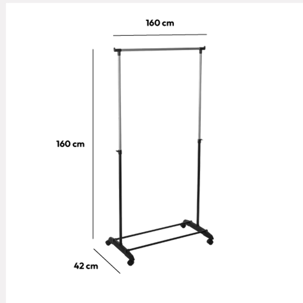 Portant à vêtement extensible à roulettes Pan