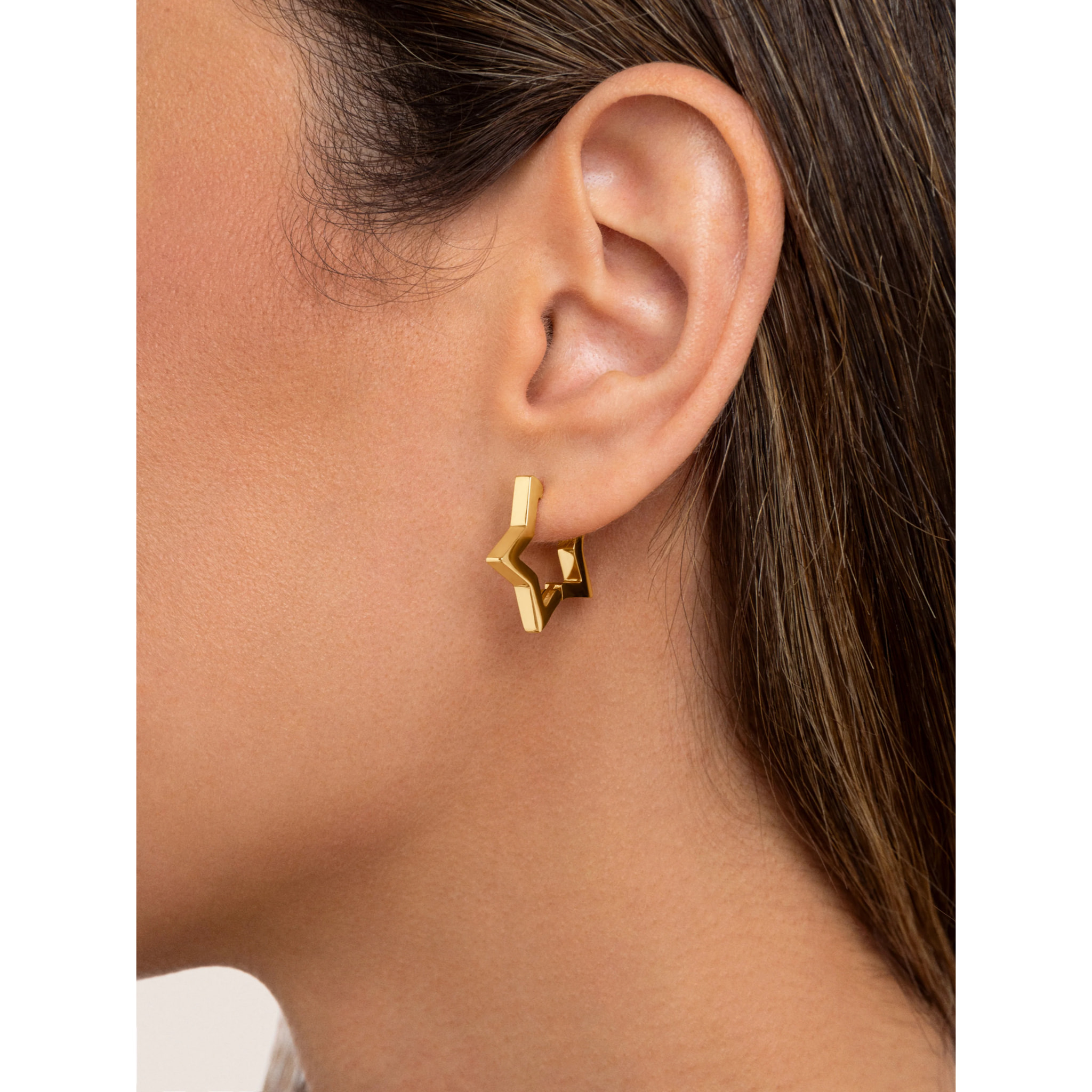Orecchino Superstar in Acciaio Placcato Oro