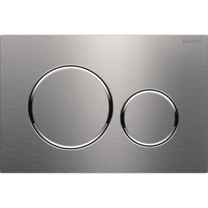 Plaque de déclenchement Geberit Sigma20 ronde double chasse inox brossé 115.882.SN.1