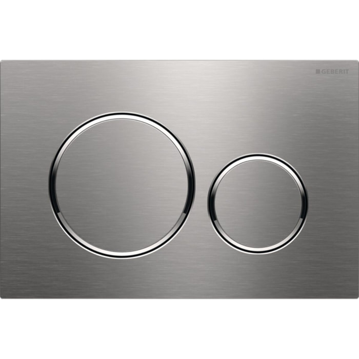 Plaque de déclenchement Geberit Sigma20 ronde double chasse inox brossé 115.882.SN.1