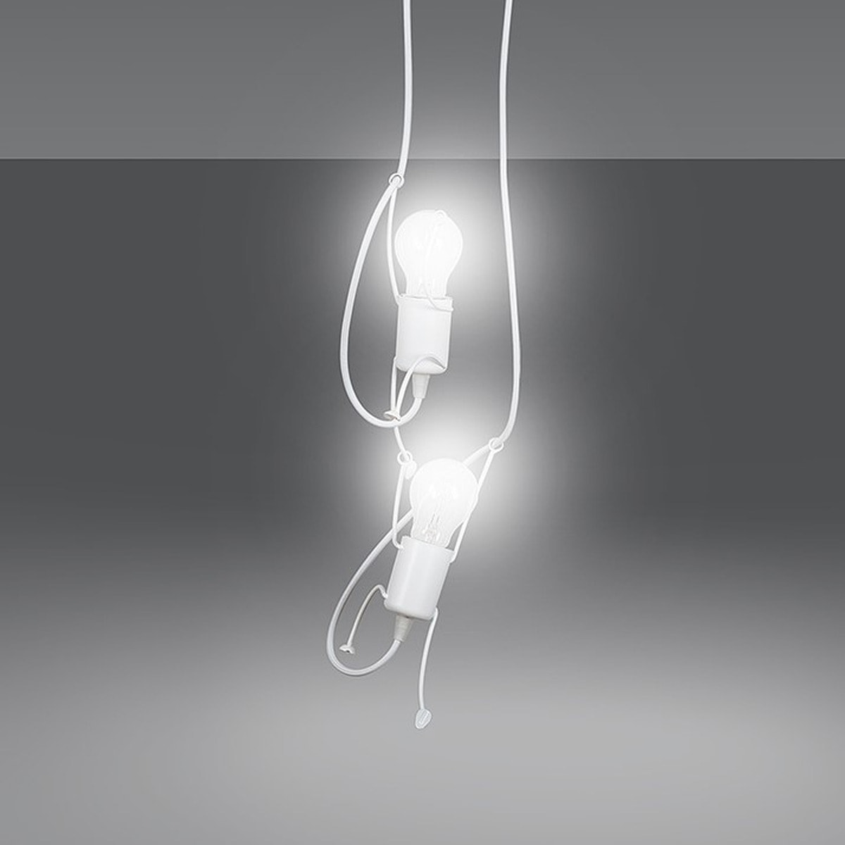 Lampada a sospensione BOBI in acciaio verniciato bianco