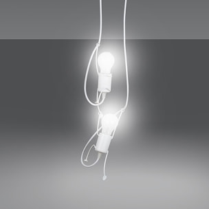 Lampada a sospensione BOBI in acciaio verniciato bianco