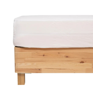 Drap housse "Priscia" blanc 140x190cm