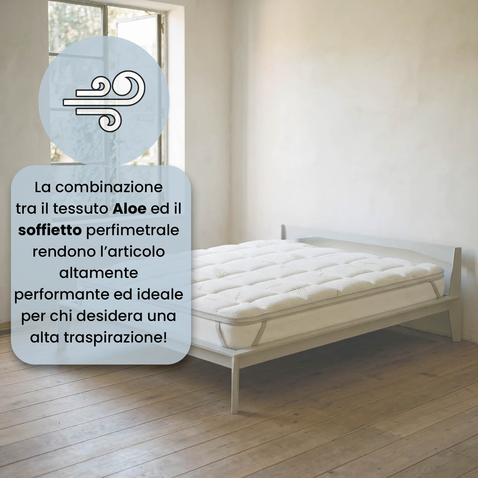 TOPPER WELLNESS TRAPUNTATO CON ELASTICI