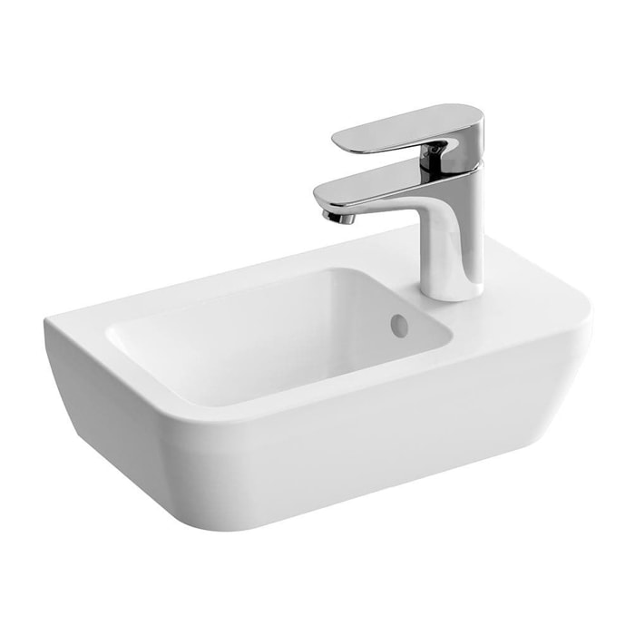 Integra Lave-mains 37x22 cm avec trou pour robinetterie sur la droite, Blanc (7091-003-0029)