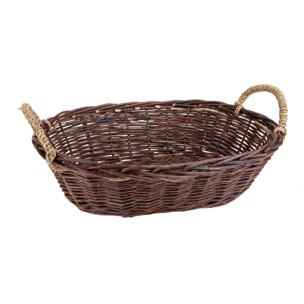 Cesto Willow Ovale Con Manici Larghezza 46 Cm - Pezzi 2 - 46X13X33cm - Colore: altro - Bianchi Dino - Articoli Natalizi