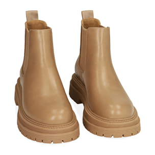 Chelsea boots beige, tacón 5 cm