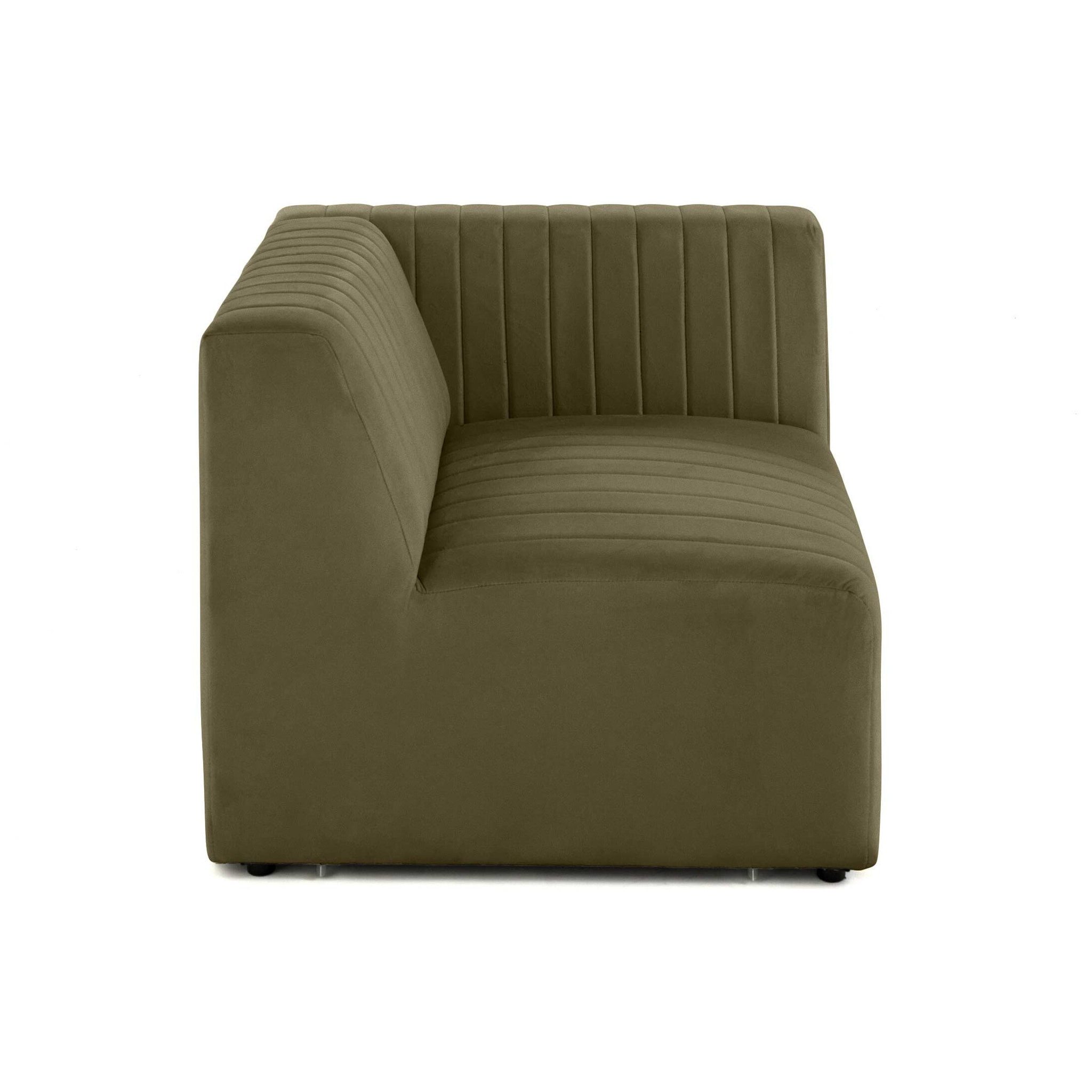 Nova - module d'assise droit - en velours - Vert