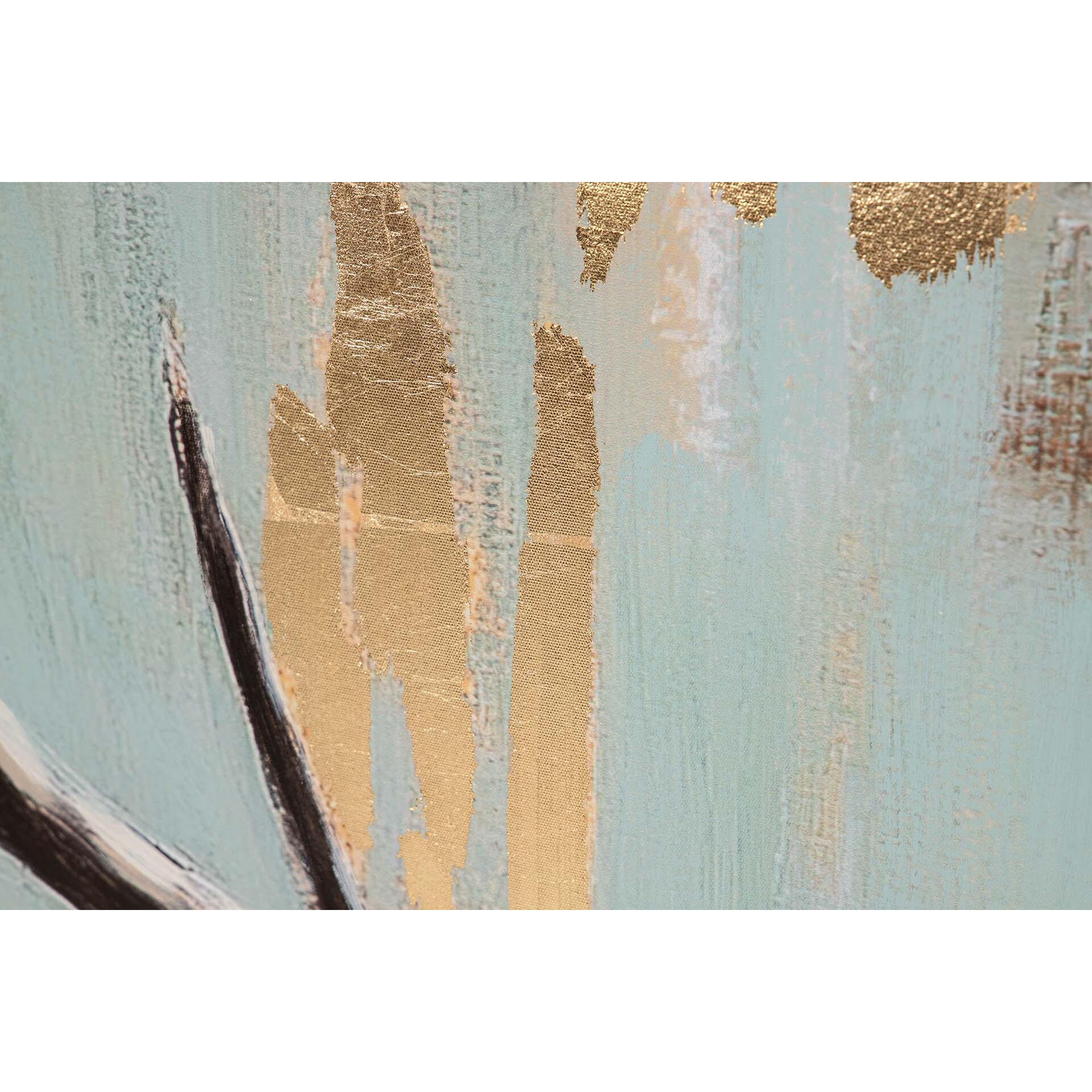 Cuadro Ciervo 80% Pintado A Mano Y Foil 80x4x120 Cm