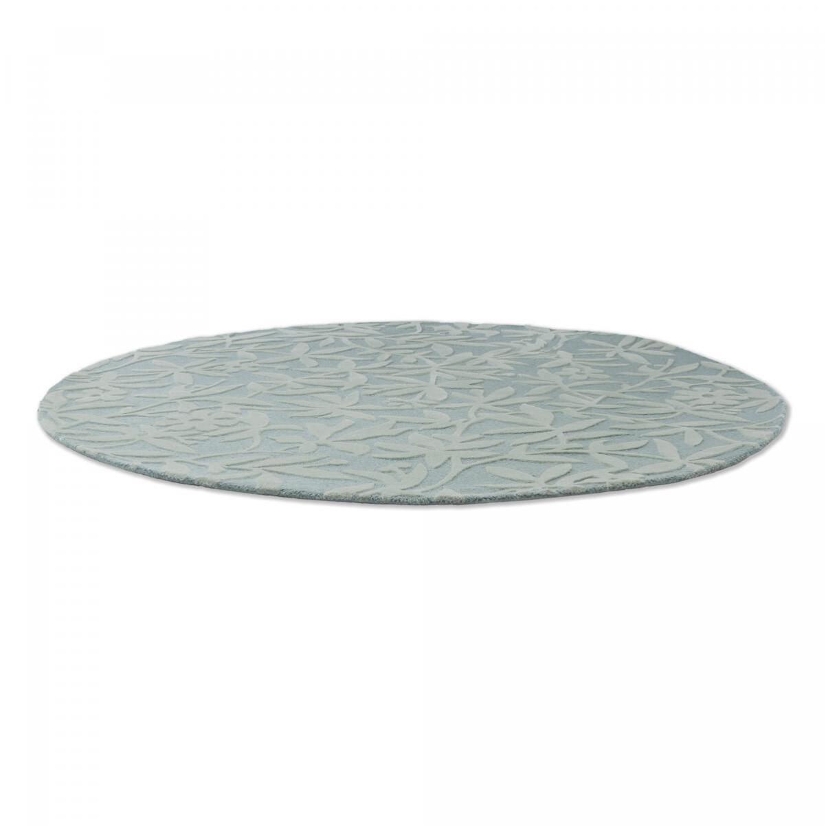 Tapis rond fait main en laine motif floral ALTA