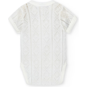 Body cruzado bebé manga corta perlé