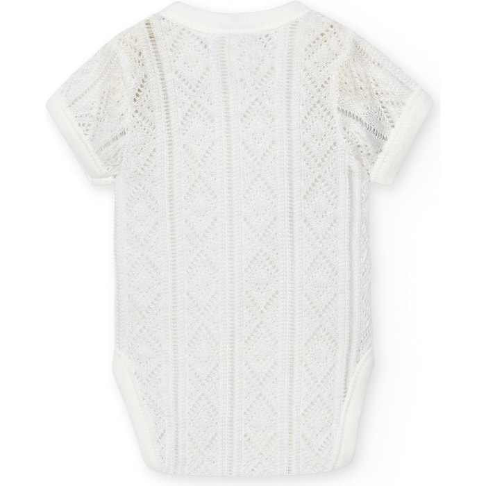 Body cruzado bebé manga corta perlé