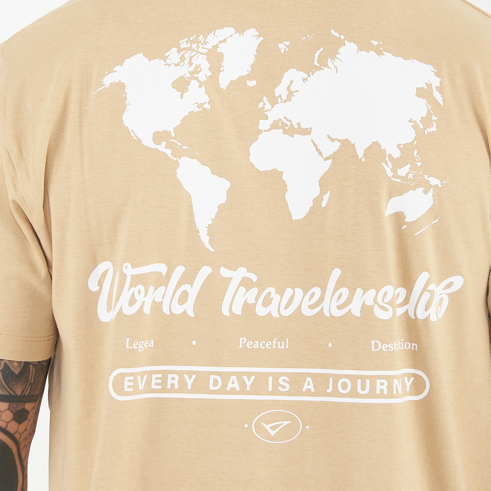 T-shirt in cotone da uomo TRAVELER beige