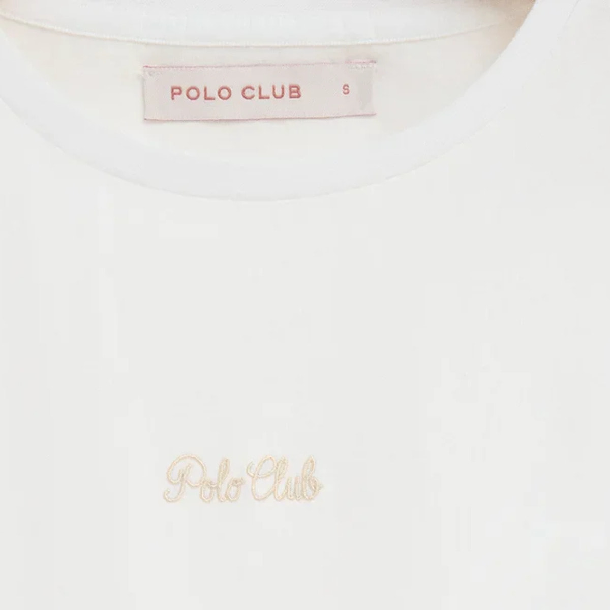 Maglietta bianca a maniche corte regular fit con ricamo Polo Club