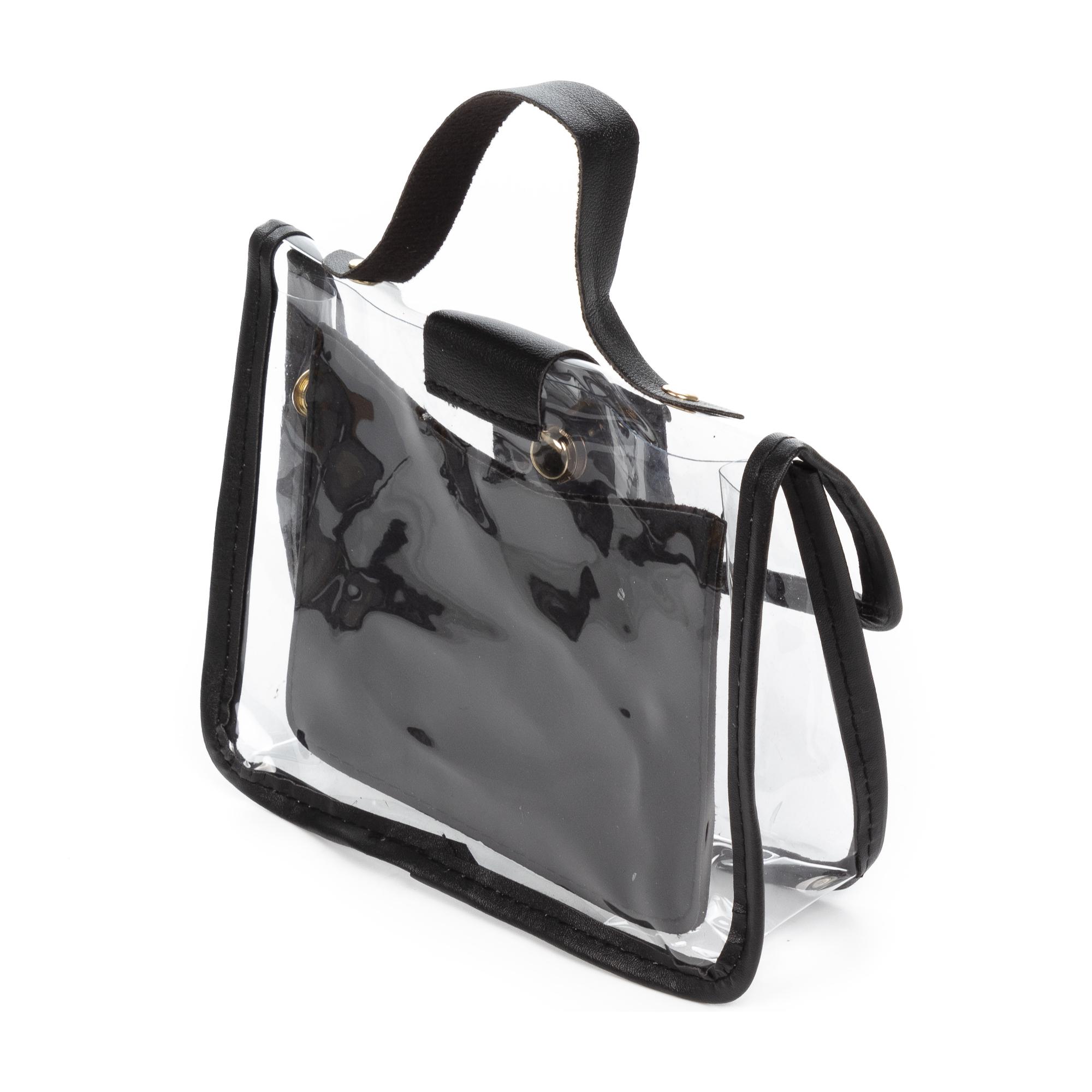 Zeccone bolso bandolera tote mini, de PVC transparente y piel sintética.