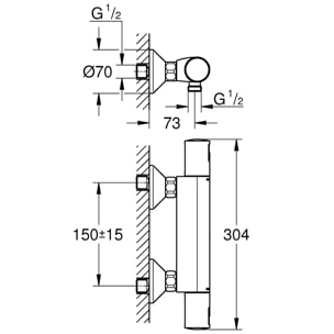 GROHE Precision Start Mitigeur thermostatique Douche Chromé