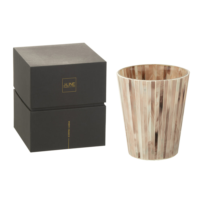 J-Line bougie pafumée Noa - Tender Rose - verre - rose - large - 75H