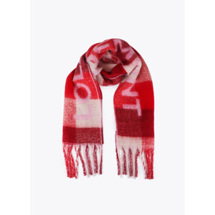 Sciarpa a Quadri con Grande Logo