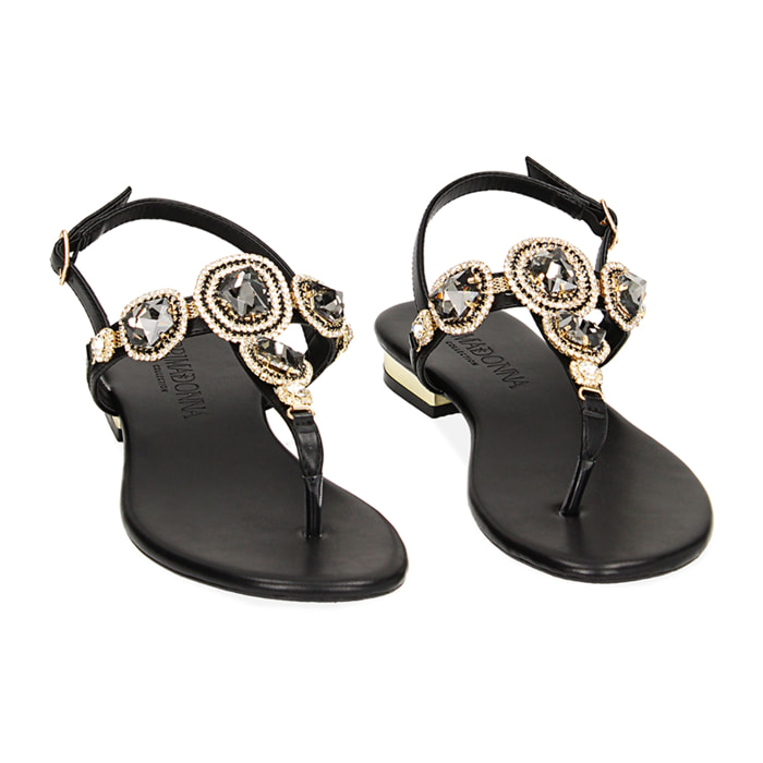 Sandalias planas negras