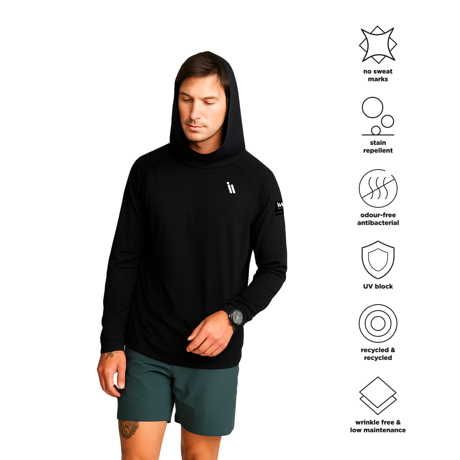 Sudadera para hombre iWalk EcoRun Tech Sweatshirt - Negro