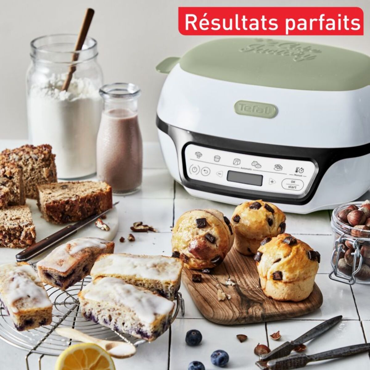 Machine à gâteaux TEFAL cake factory pistache moules creabake