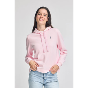 Felpa rosa con cappuccio e ricamo Rigby Go