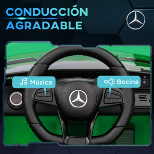 Coche Eléctrico para Niños de +3 Años Mercedes-Benz AMG GTR Carro Eléctrico Infantil con Batería 12V Mando a Distancia Faros Bocina Música y Pantalla Verde