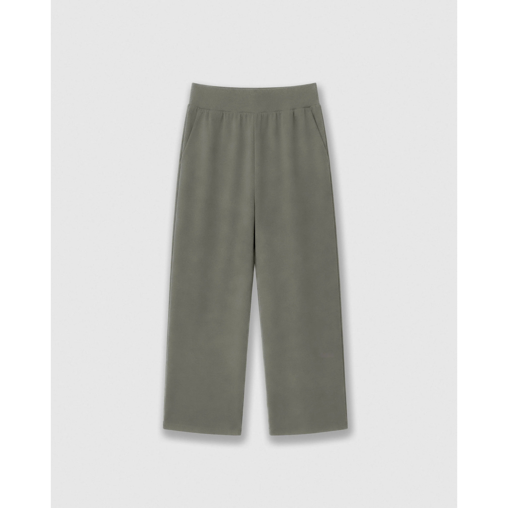 Pantalón largo fluido liso azul agua