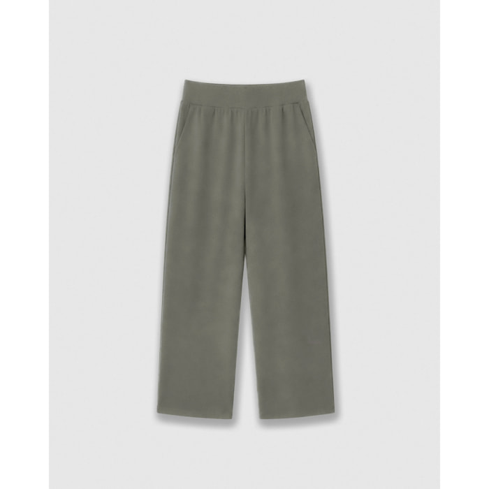 Pantalón largo fluido liso azul agua