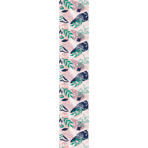 Papier peint intissé pré-encollé - TROPICAL ROSE ET BLEU MARIN - 1 rouleau