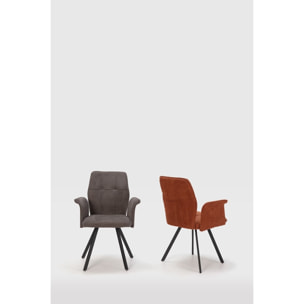 Lot de 2 fauteuils de table en tissu - ALANN