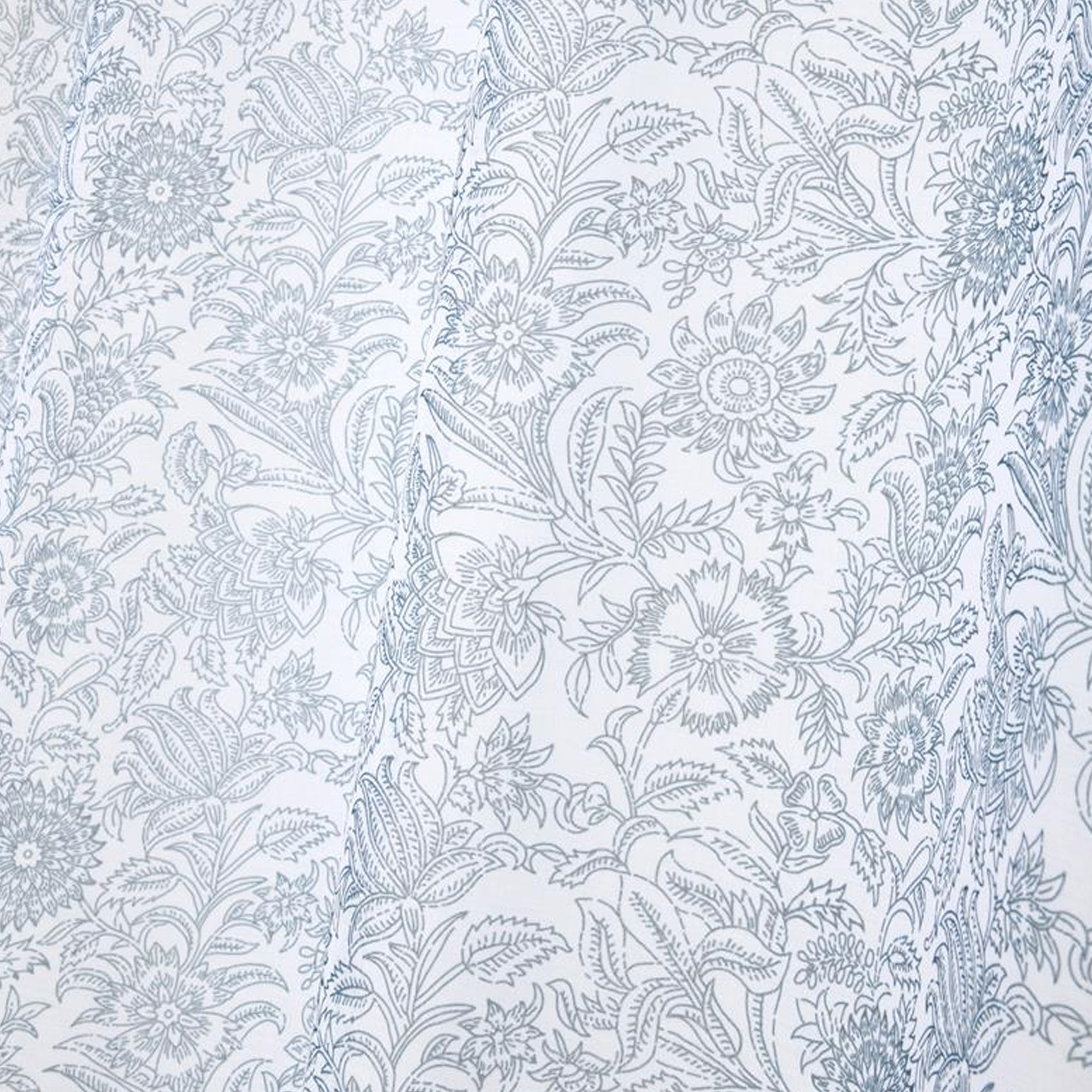 Voilage tamisant au style fleuri - Bleu azur