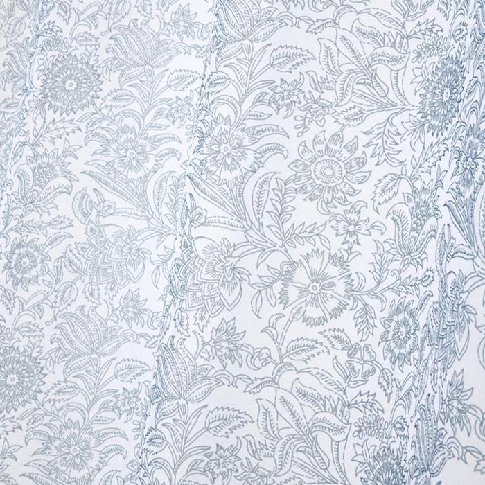 Voilage tamisant au style fleuri - Bleu azur