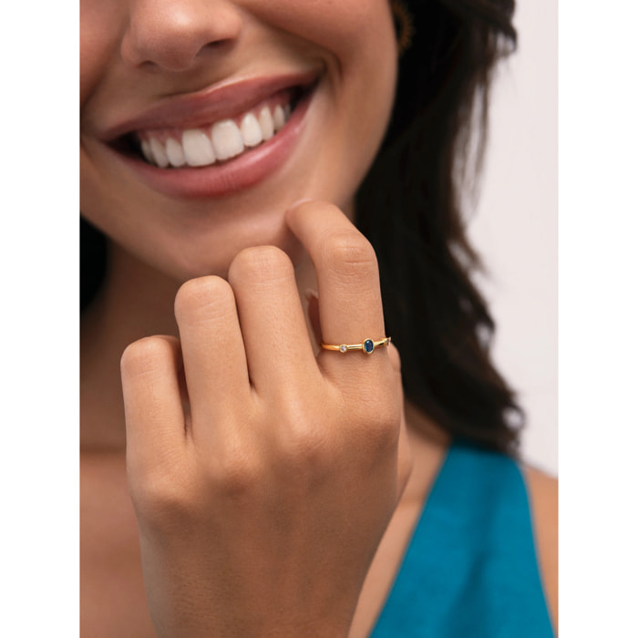 Anillo Leonor Índigo Baño Oro