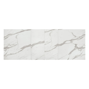 Tavolo CAMAIORE in legno, finitura bianco statuario e gambe a X in metallo bianco, allungabile 160x90 cm - 240x90 cm