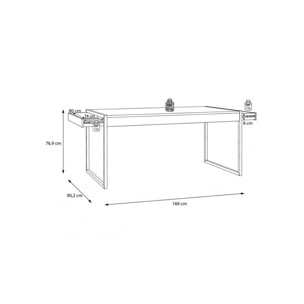 Table de repas avec tiroirs en bois effet chêne - MIAMI